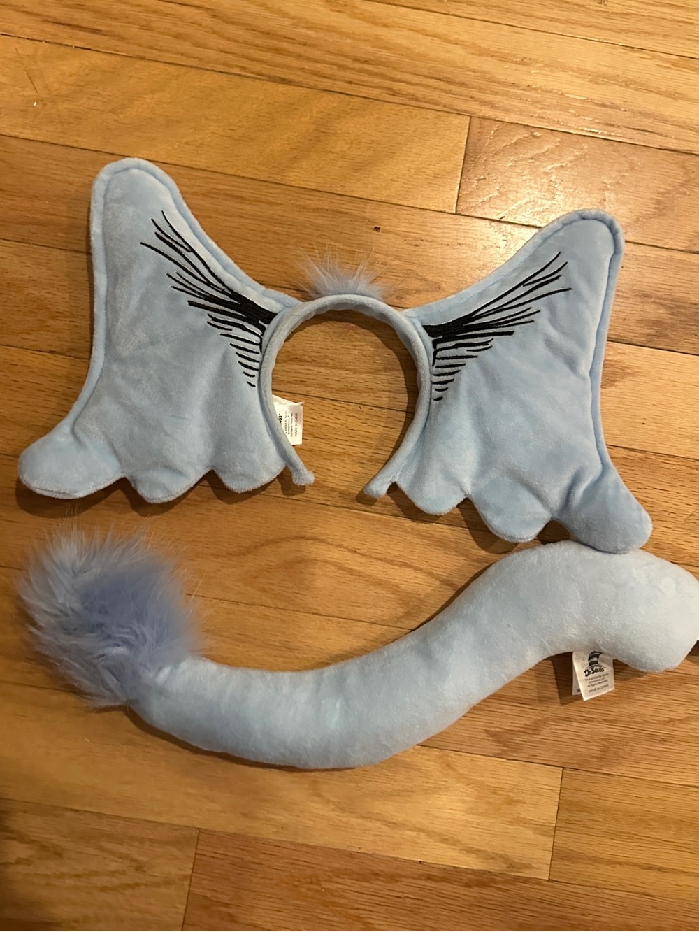 Light Blue Plush Horton hears a who ears Headband & Tail Kids Costume Set